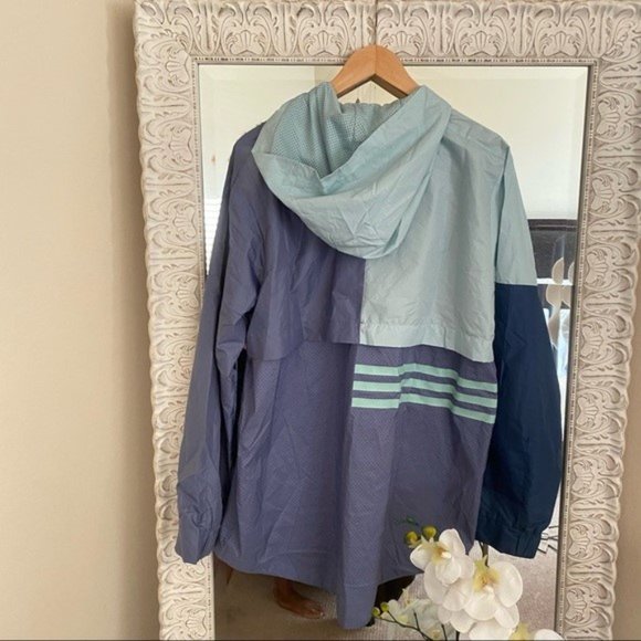 Adidas ID Women's Lilac Purple Green Woven Shell Anorak Rain Jacket Outw… - Picture 4 of 11